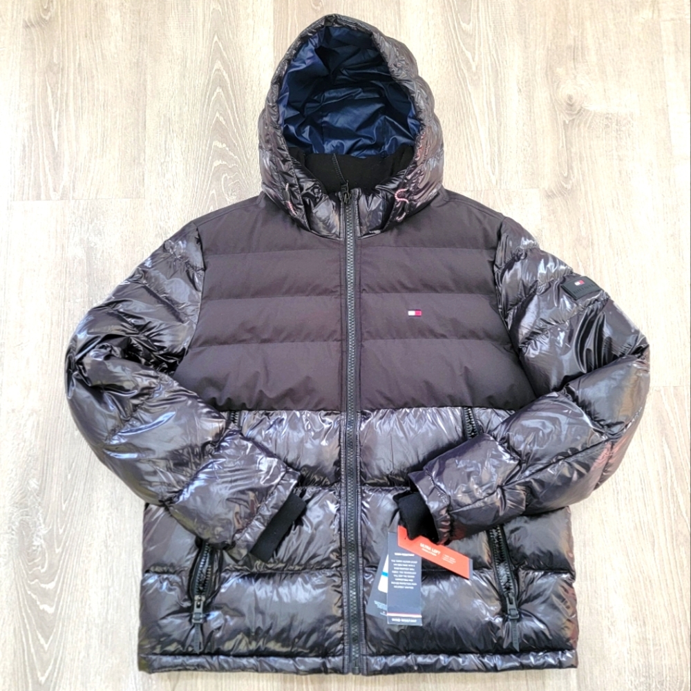 BRAND NEW Tommy Hilfiger Midnight Matte & Shiny Puffer Coat Men's Size XL